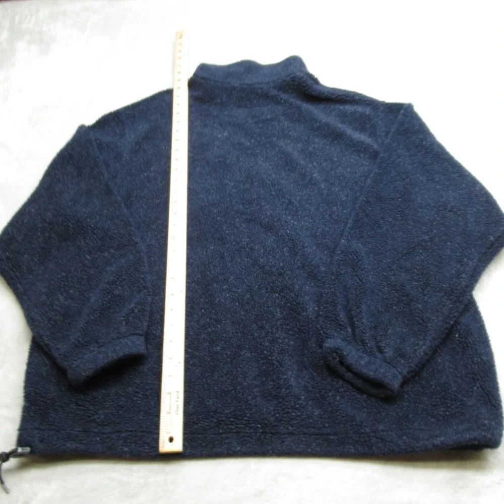Pendleton Sweater Mens Large Blue‎ Pockets Fuzzy Sherpa Fleece 1/4 Zip Vintage